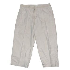 VINTAGE LEE Linen Blend Cream Tie Waist Capri Size 14